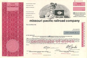 Missouri Pacific Railroad Co. - Specimen Stock Certificate